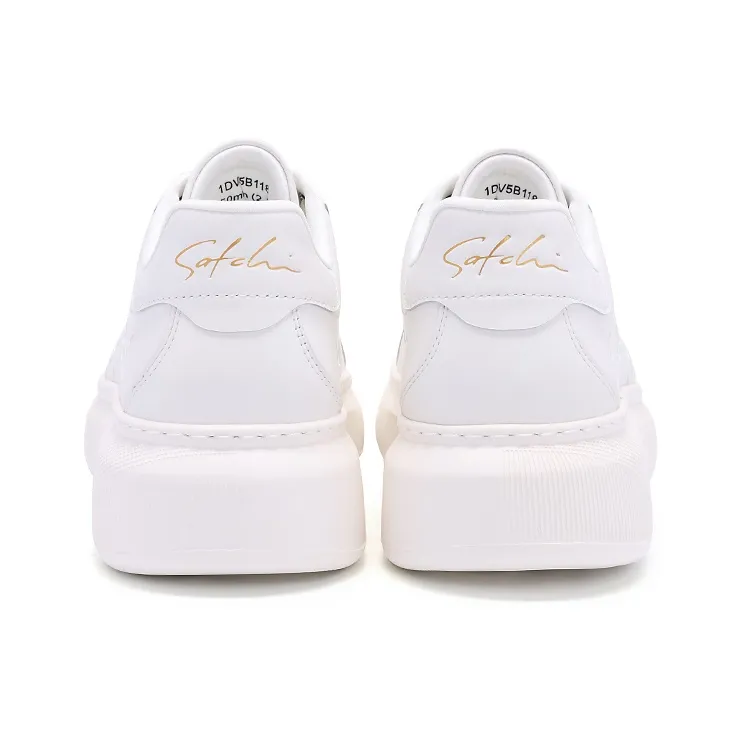 Satchi Slip Resistant Cushioning, Abrasion Resistant, Height Increasing Low Top Skateboard Shoes Men's White 4.5cm-4