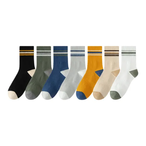 Lan Miao Mid Calf Socks Men's 7 Pack