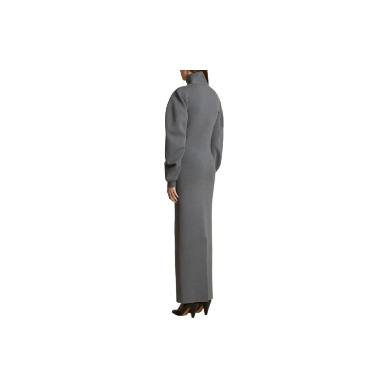 KHAITE Storm High Neck Midi Dress-2