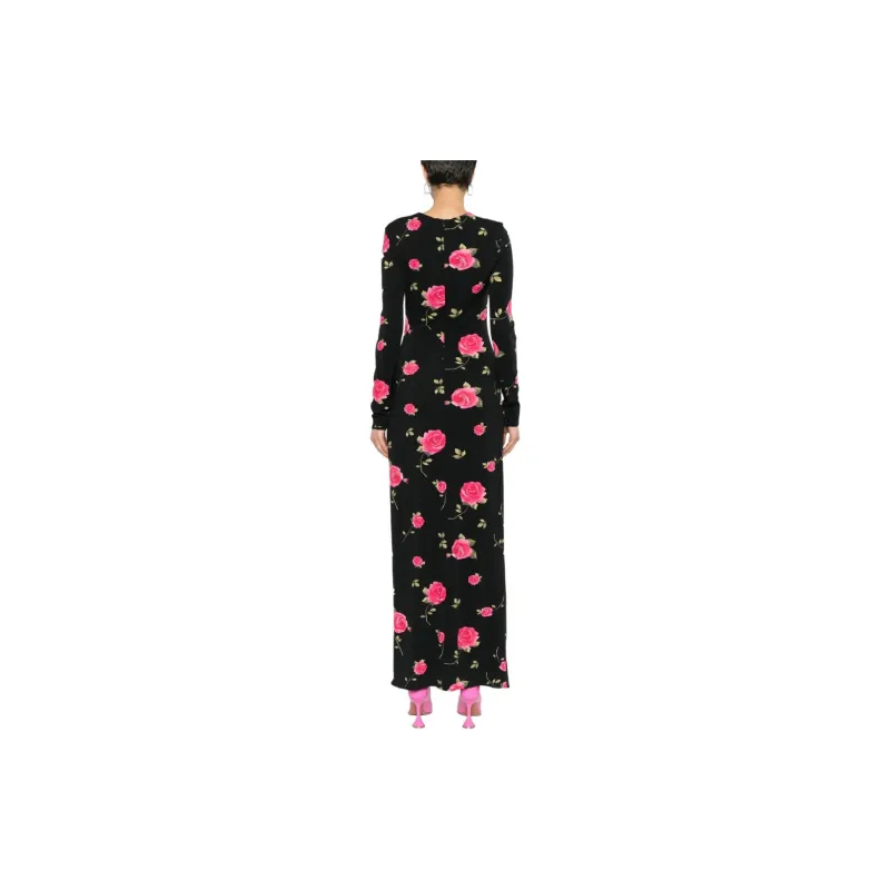 Magda Butrym Gathered Long Sleeved Printed Maxi Dress-2
