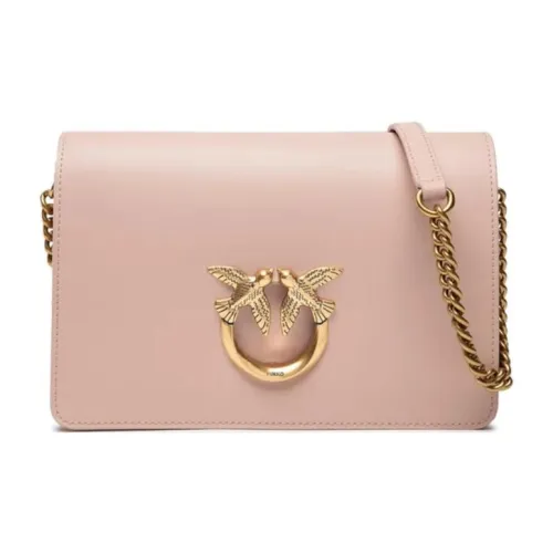 PINKO Click Collection SIMPLY Grained Leather Flying Bird Bag Swan Bag Shoulder Bag Women's Pink