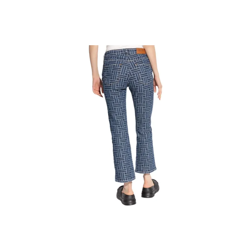 KENZO Pattern Jacquard Flared Jeans-2
