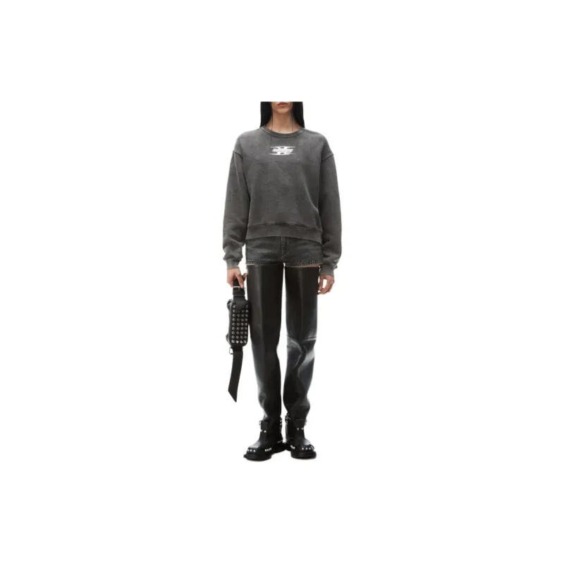 Alexander Wang Blade Logo Crewneck Washed Cedar-2