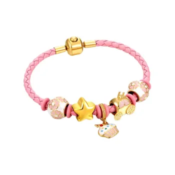 JINGUIFU Playful Stars Fortune Beaded Bracelet Solid Gold Priced In Gram Bracelets Women's