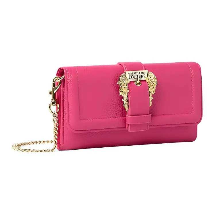 VERSACE JEANS COUTURE Polyester One Shoulder Crossbody Clutches Women's Pink-1