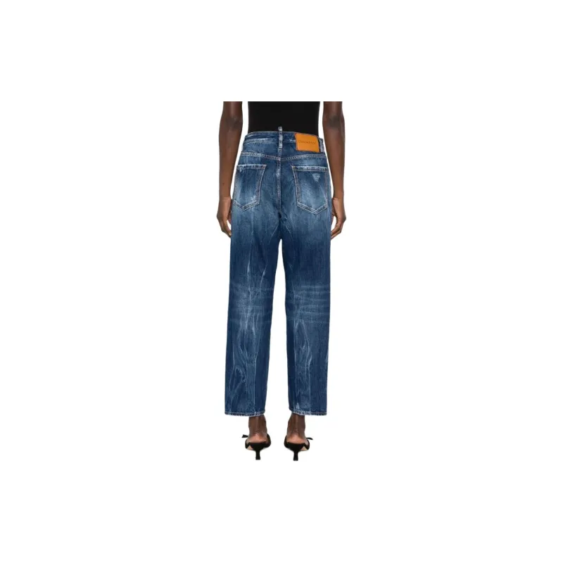 DSQUARED 2 Mid Rise Distressed Straight Leg Jeans-2