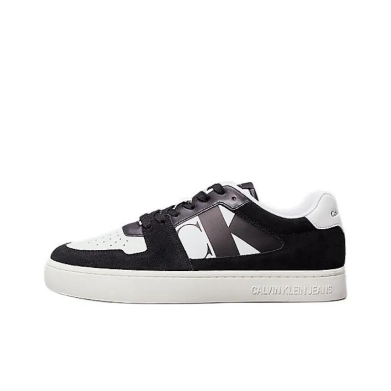 CKJ CALVIN KLEIN JEANS Low Top Skateboard Shoes Men's Black White-0
