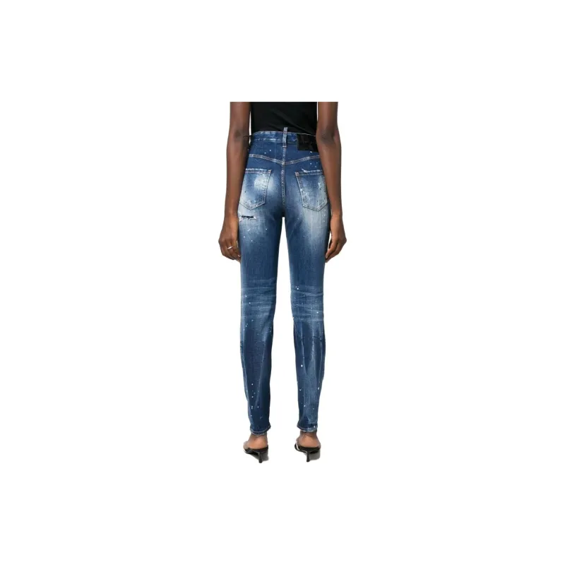 DSQUARED 2 Super Twinky High Waist Distressed Skinny Jeans-3