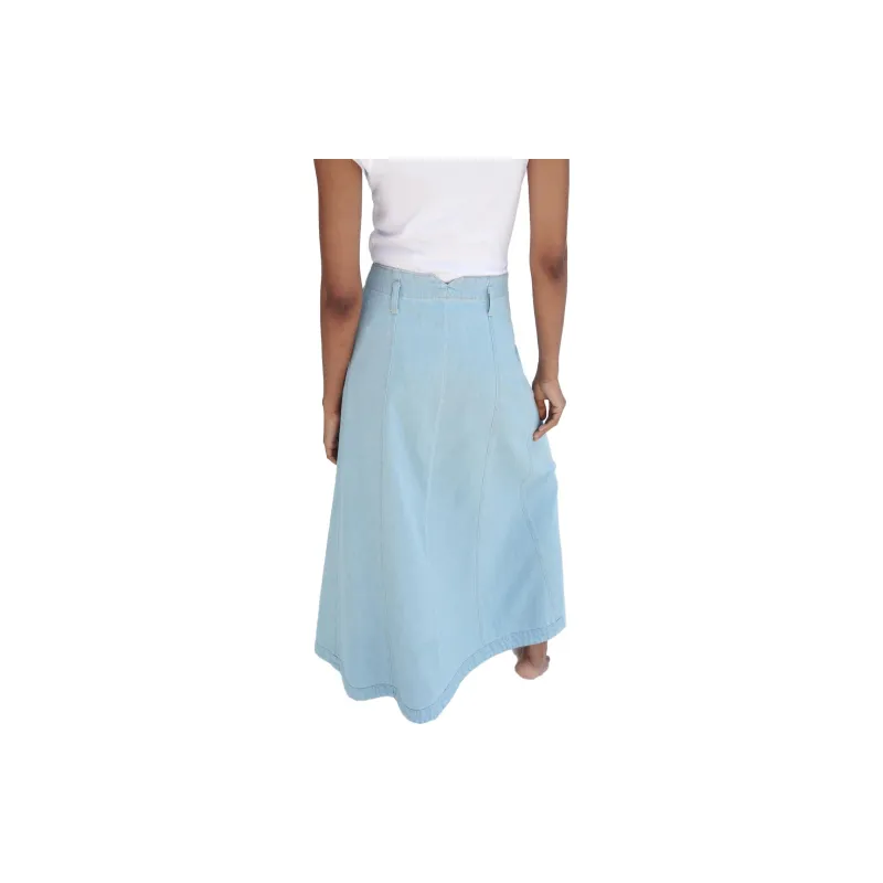 ZARA Denim Long Skirts Women's Medium Blue-4