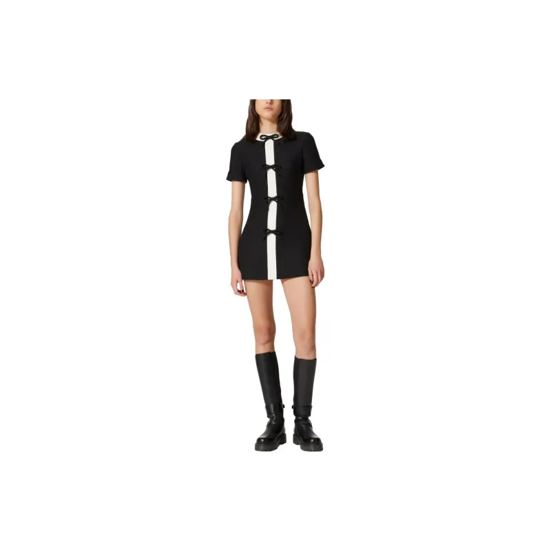 Valentino Short Sleeved Dresses Women's Black-1