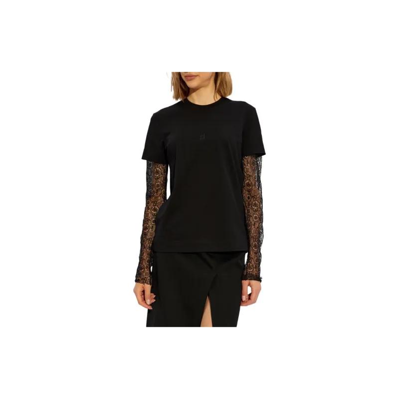 Givenchy Lace Sleeves Crewneck T Shirt-3