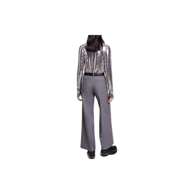 Maje Tailored Wide-leg Trousers-1