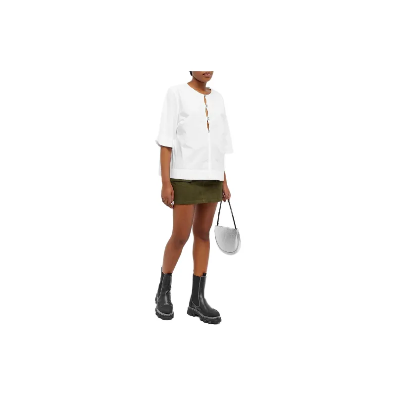 GANNI Cut out Poplin Blouse-1