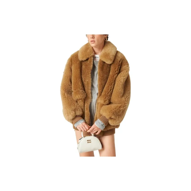 MIU MIU Jackets Women's Sand Beige Yellow-3