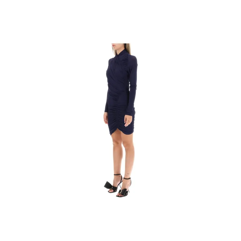 FERRAGAMO Long-Sleeved Dresses Women's Blue-3