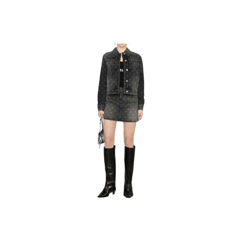 Givenchy Denim Short Skirts Women's Black-4
