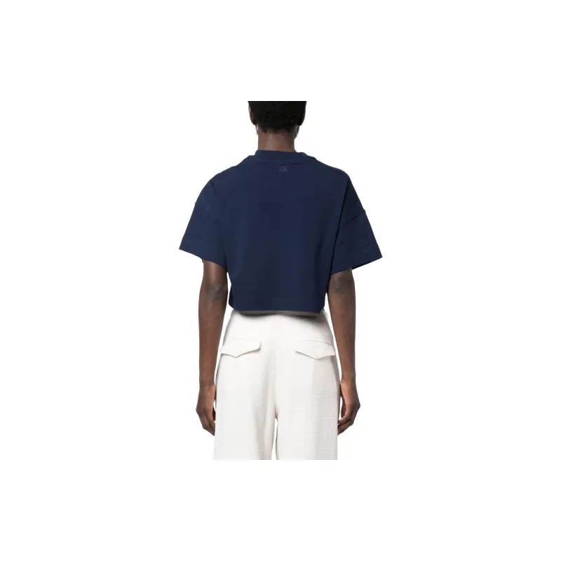 AMIPARIS Cropped T Shirt 'Nautic Blue'-5