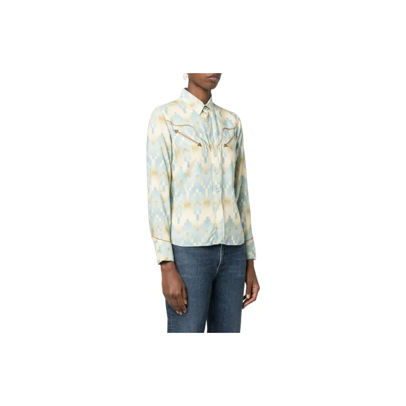 Polo Ralph Lauren Audrey Geometric print Western Shirt-3