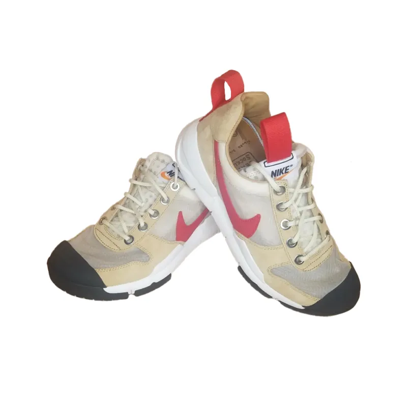 Tom Sachs x Nike Mars Yard Durable Breathable Low Top Casual Shoes Men's Beige Red-2