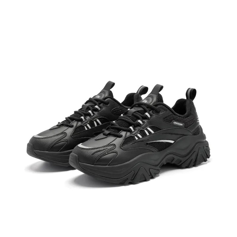 QIAODAN Casual Shoes Women's Low Top Black Silver-2