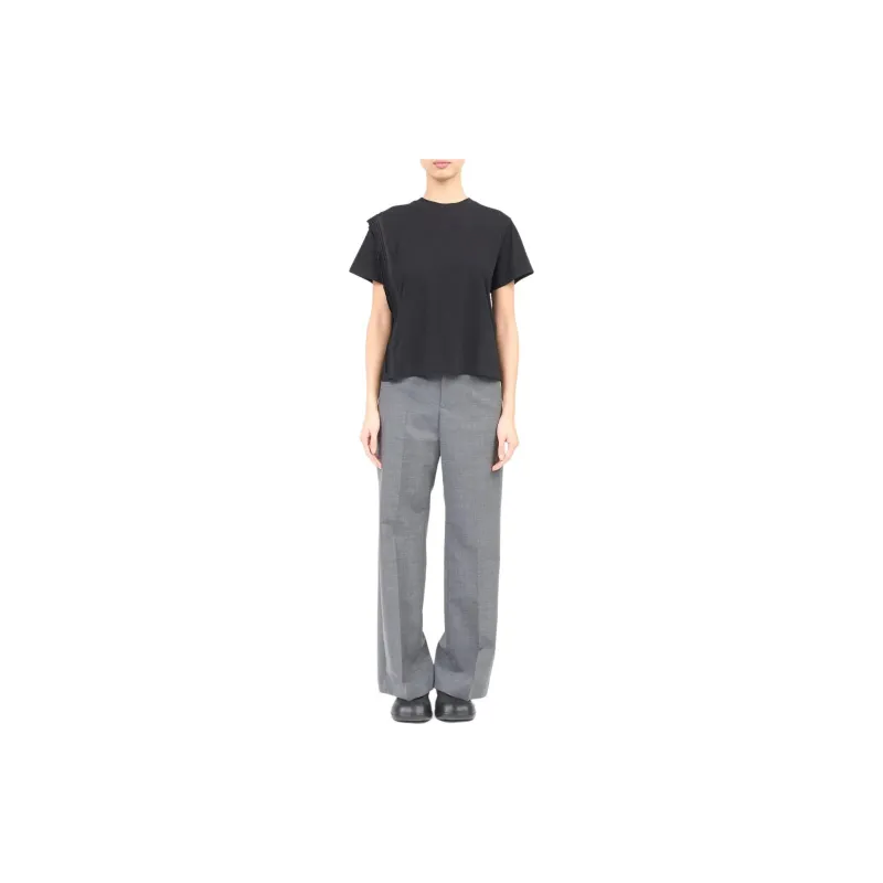 MM6 Maison Margiela Pleat Detailed Crewneck T Shirt-1