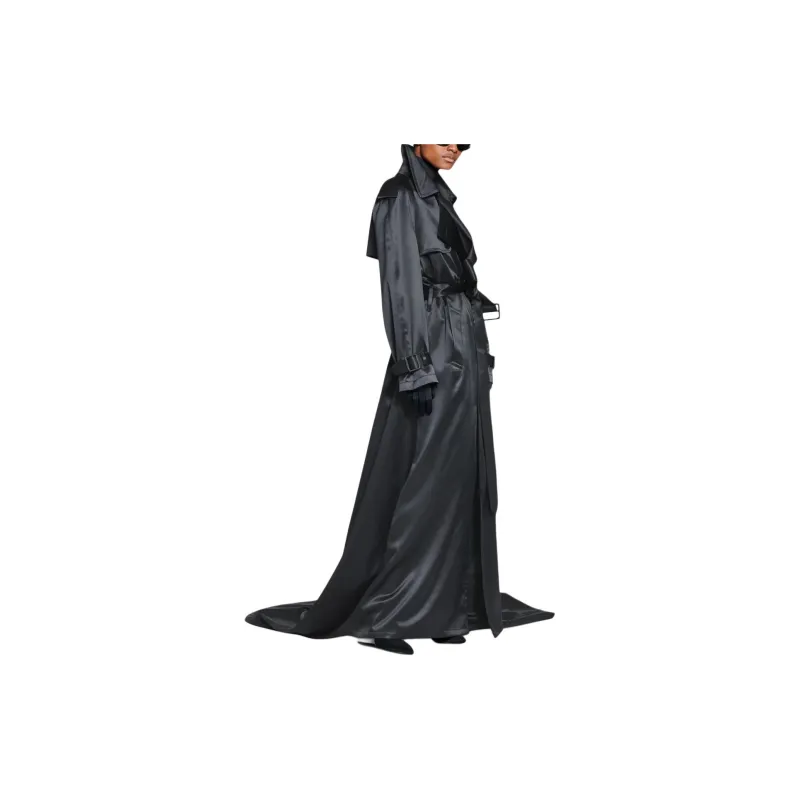 Balenciaga Trench Coat Regular Fit Women's Black-2