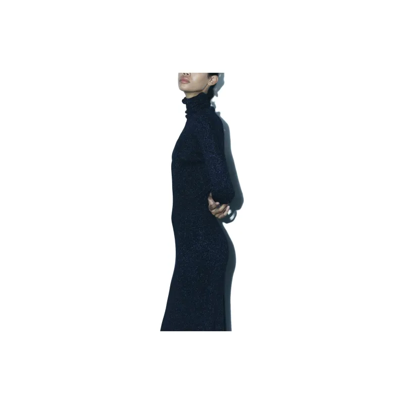 ZARA Long-Sleeved Dresses Women's Blue-2