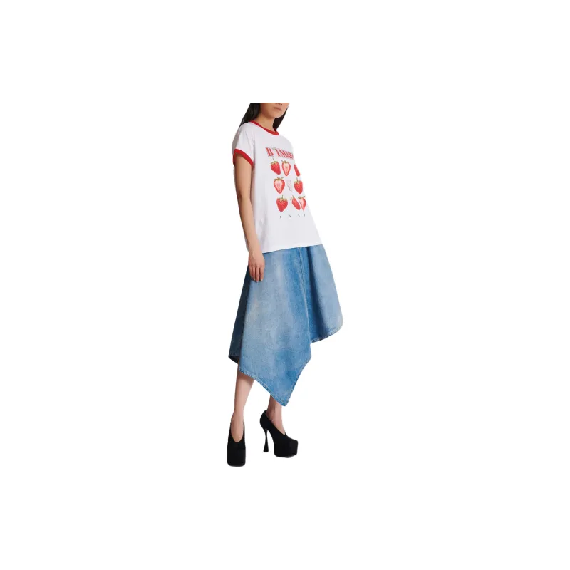 BALMAIN Two Tone Strawberry Printed T Shirt-3