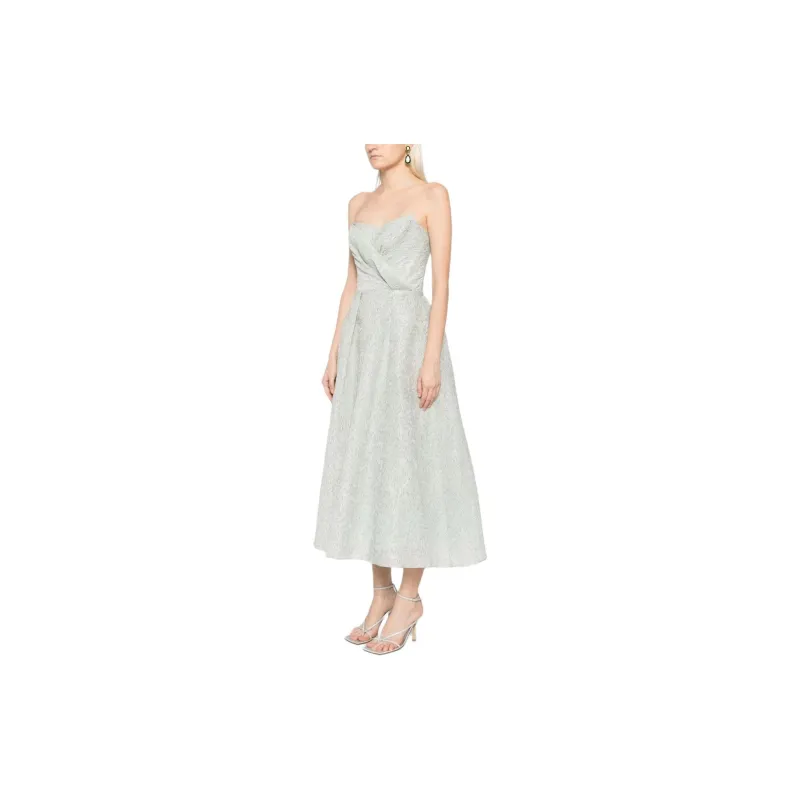 Marchesa Notte Floral Cloque Sweetheart Dress-3
