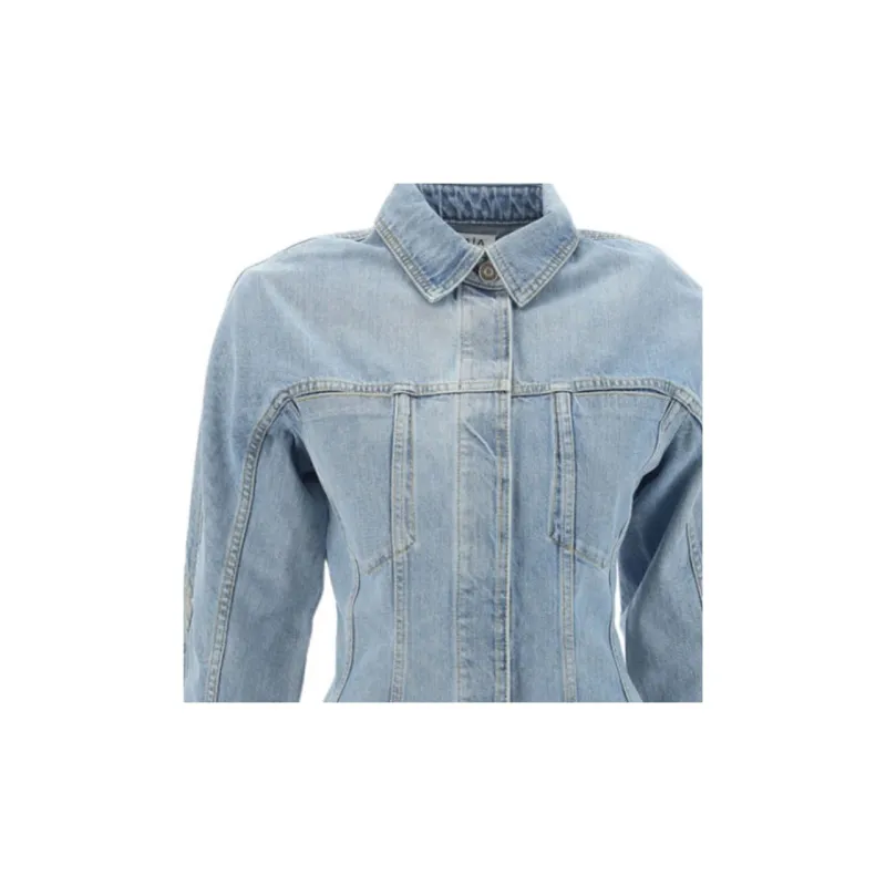 Alaia Denim Jackets Women's Blue-2