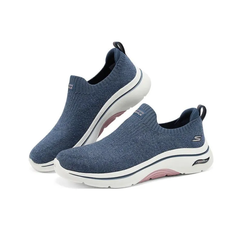 Skechers Arch Fit Anti Slip Wear Resistant Low Top Casual Shoes Women's Blue-2