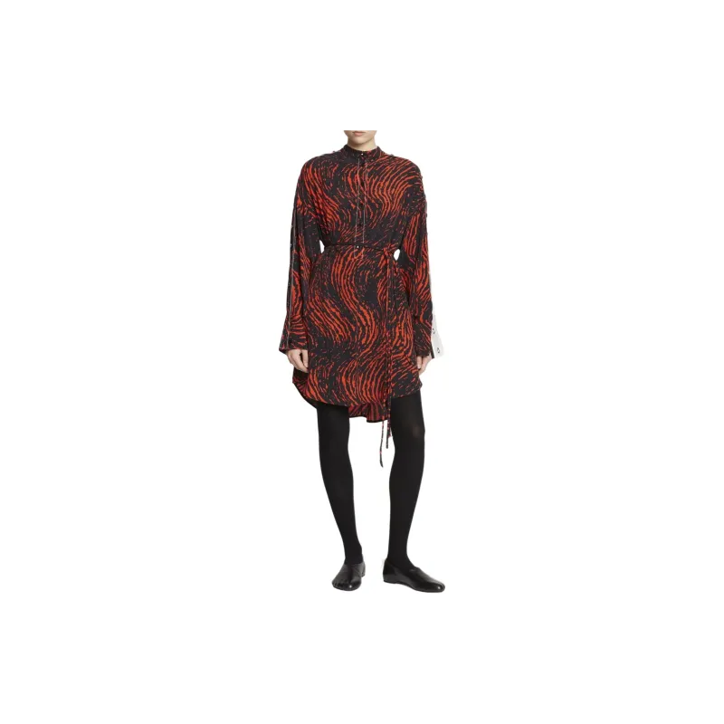 PROENZA SCHOULER Leopard print Crepe De Chine Shirtdress-1