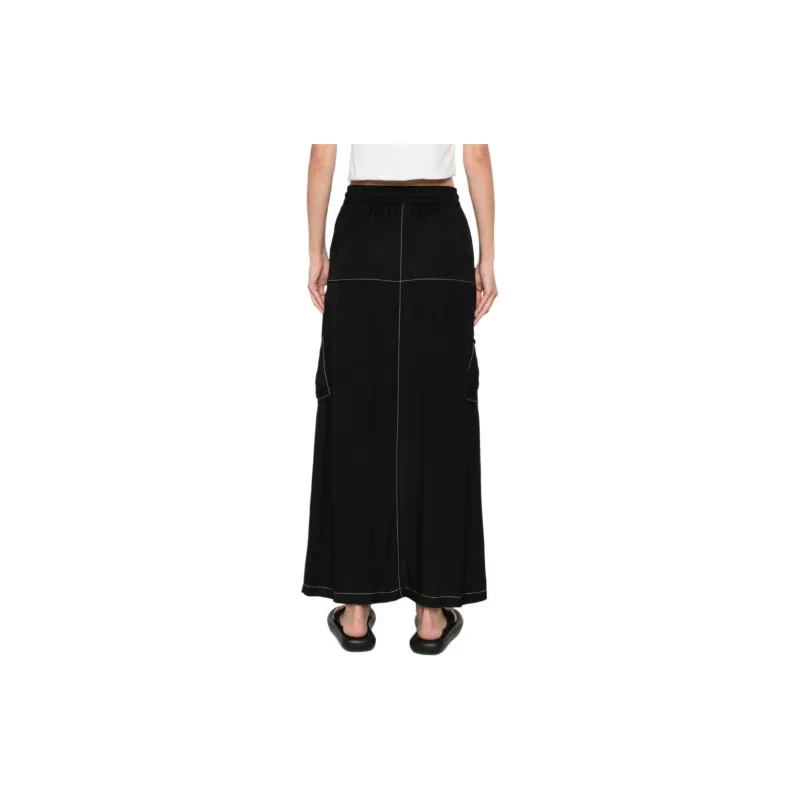 PINKO Stitched-Detail Drawstring Midi Skirt-1