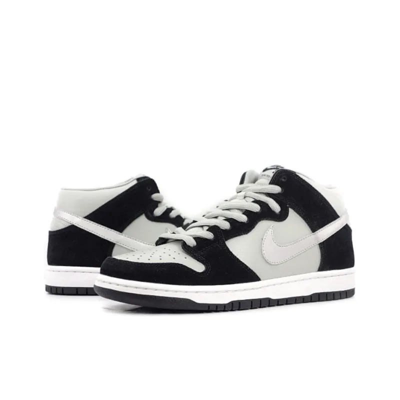 Nike Sb Dunk Mid Black Silver-1
