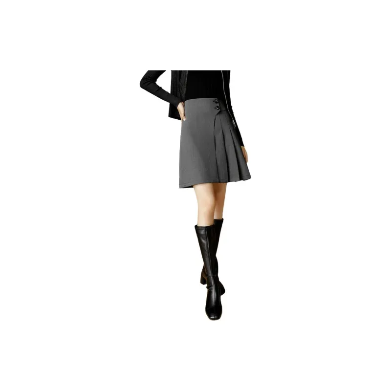 Late White Casual Short Skirts Women's Dark Gray-7