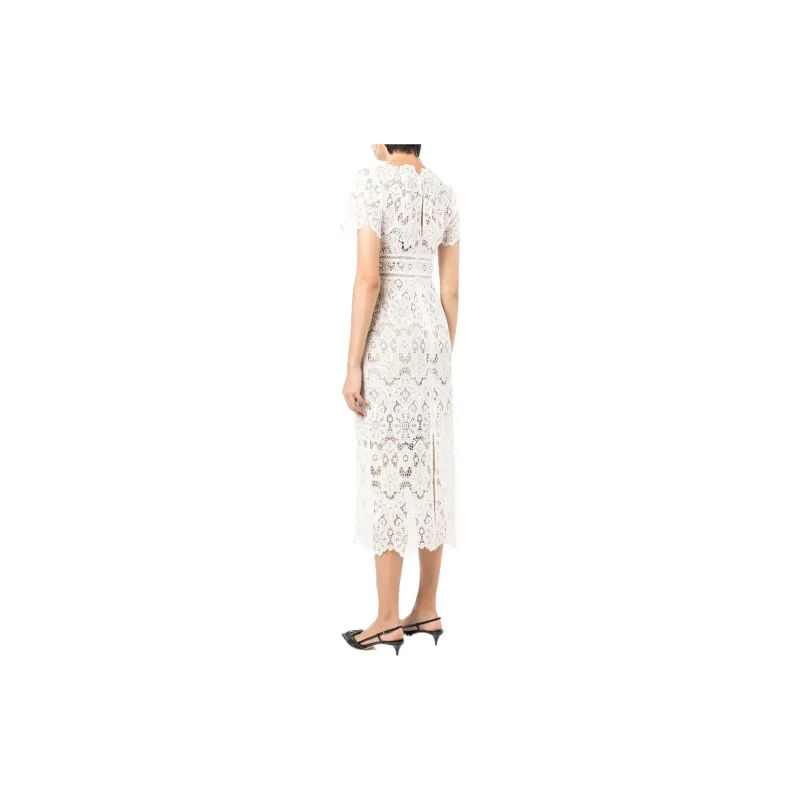 Self portrait FW22 Short Sleeved Dress Women's White-2