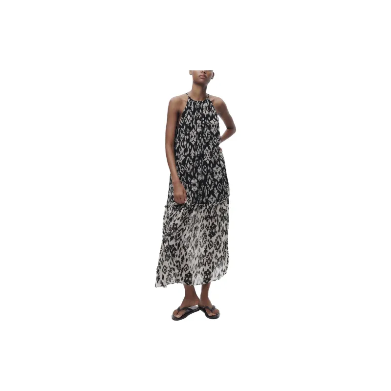 ZARA Sleeveless Dress Women's Black-3