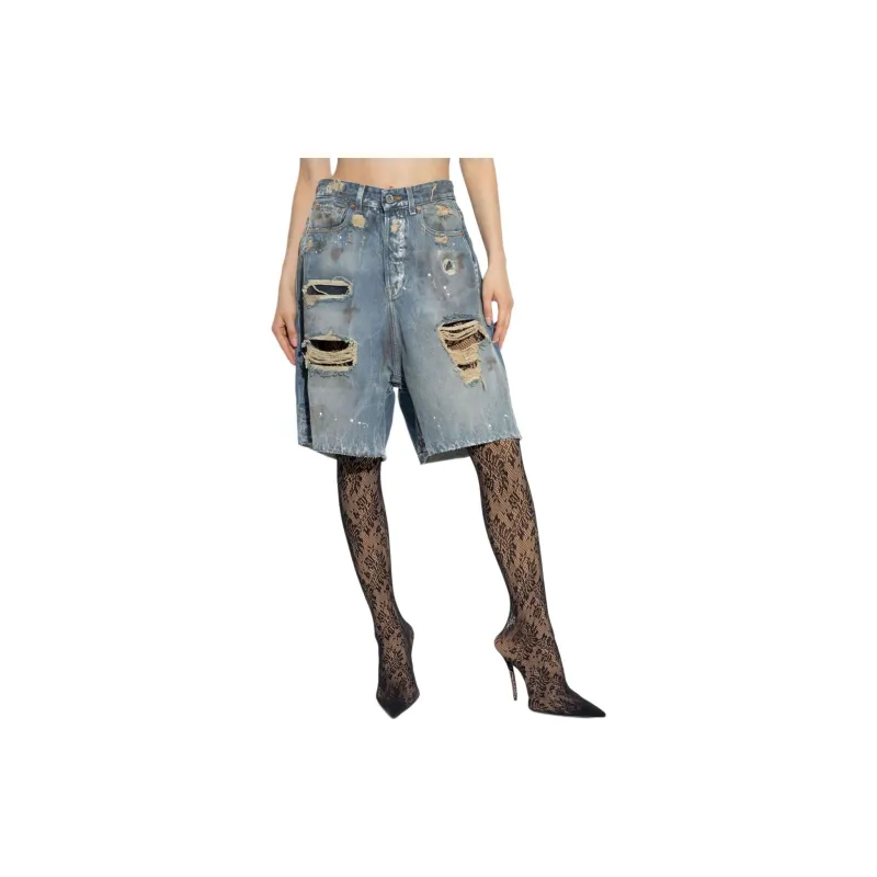 Vetements Ripped Detail Distressed Shorts-1