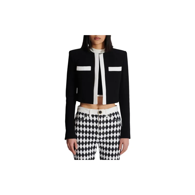 BALMAIN Two Tone Crepe Spencer Jacket-1
