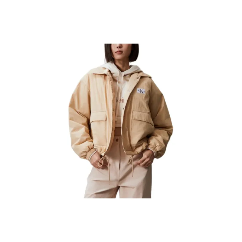 CALVIN KLEIN Puffer Jacket Women's Ivory Yellow-1