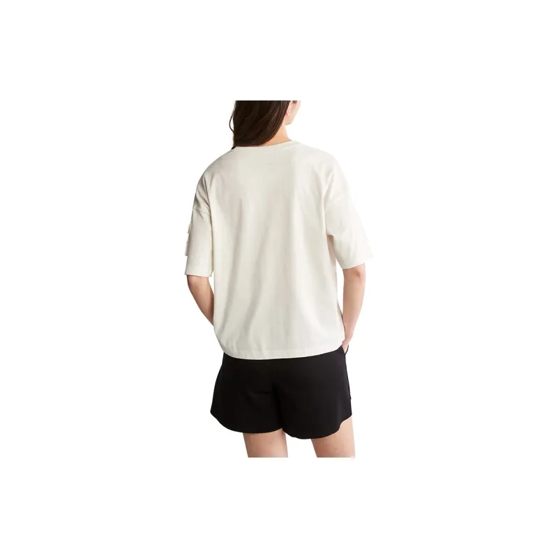 Timberland Drop Shoulder Sleeve T Shirt Women's Vintage White-2