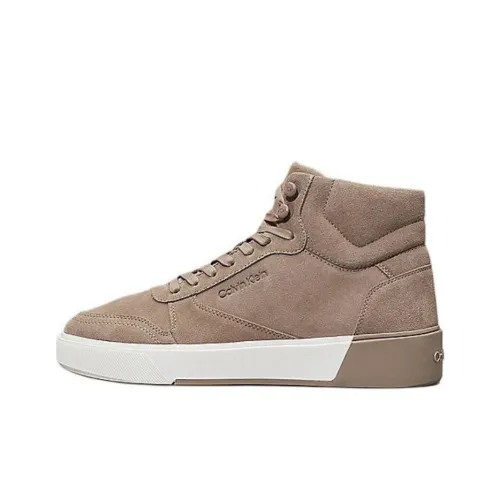 CALVIN KLEIN High-Top Skateboard Shoes Men's Brown