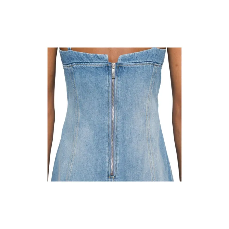 Nensi Dojaka Godet design Denim Mini Dress-4