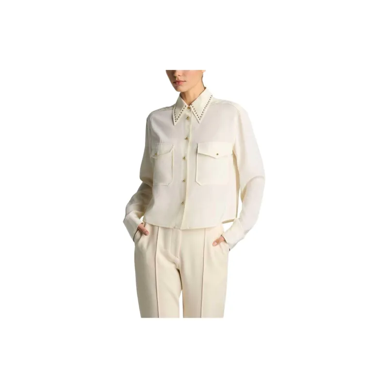 St. John SS24 Shirt Women's Light Beige-4