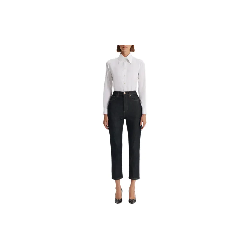 SCANLAN THEODORE High Rise Straight Crop Jean Jeans Women's Indigo/Indigo Blue-1