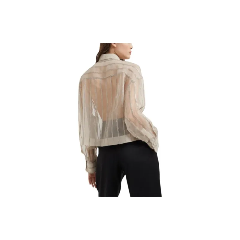 Brunello Cucinelli Dazzling Striped Crispy Shirt-1