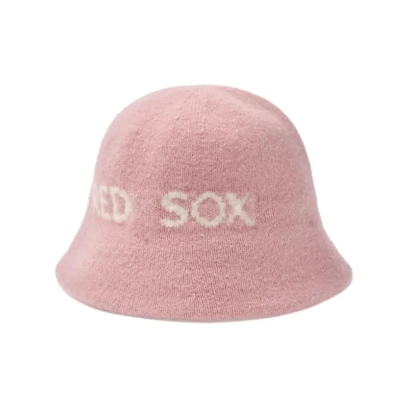 MLB Nylon Wool Bucket Hats Women's Pink-1