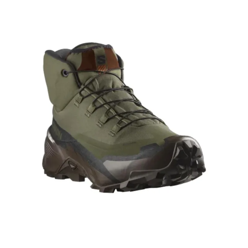 SALOMON Gore Te Anti Slip Wear Resistant Mid Top Hiking Shoes Unisex Green Brown-2