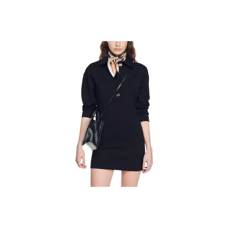 Sandro Long-Sleeved Dresses Women's Black-1