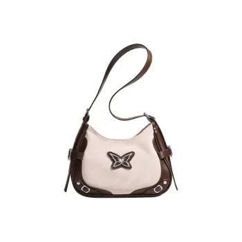 NOMK PU Shoulder Bag, Portable Crossbody Bag Women's Pink/Light Blue/Beige Apricot